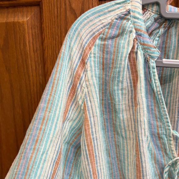 Rails Women’s Brielle Linen Blend Tie Front Top, Seaview Stripe, Small, EUC - Picture 3 of 9